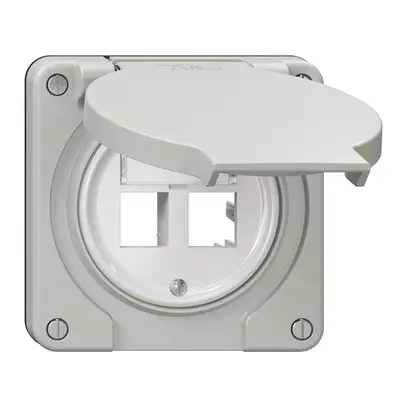 Kit di montaggio Feller freenet N.CO, per uscita diritta, doppio, grigio chiaro 