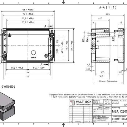 Scatola alluminio SWIB ENSTO AG 80×125×57mm IP66 grigio 