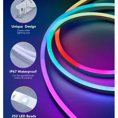 Ruban néon LED Govee, blanc, 3 m, RGBIC, Matter 