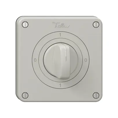 Interruttore rotativo NEVO N.CO 0/1L, con manopola, KS, 0-1-0-1, grigio chiaro 
