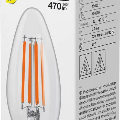 Lampada LED LEDVANCE CLASSIC B E27 3.4W 470lm 827 REG B10.5 chiaro Ø35×95mm 