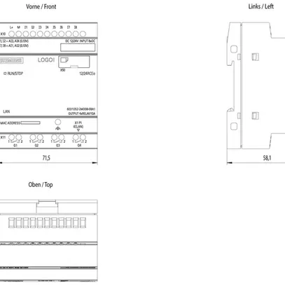 Modulo logico PLC Siemens LOGO!8.3 12/24RCEO, 8ED(4EA)/4UD 