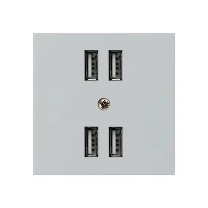 Prise 4×USB kallysto A 2400mA gris clair 