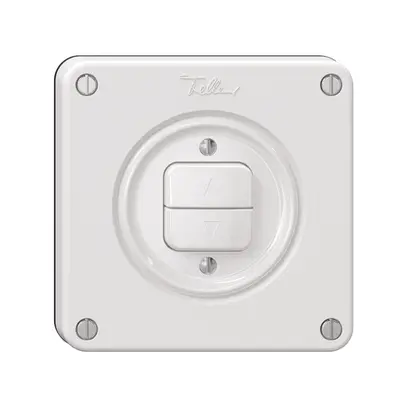 Interruttore per tapparelle NEVO, 1-canale, profondità 18 mm, 87×87 mm, bianco 