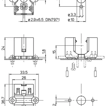 Portalampada per Circline 2GX13 con fiss.a vite 