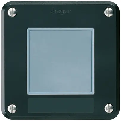 Contact à poussoir de sonnerie ENC Hager robusto IP55 avec plaquette noir 