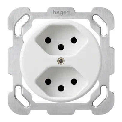 Inserto per presa INC basico 2×tipo 13 bianco con protezione bambini 
