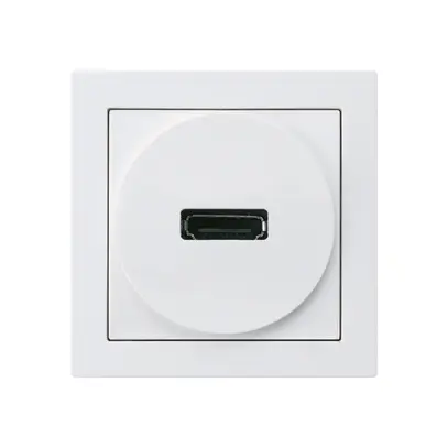 Prise de raccordement kallysto A HDMI avec raccordement à vis blanc 