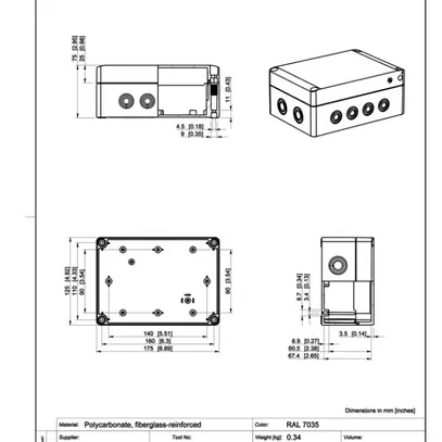 Coffret d'appareil CUBO S 125×175×75mm 
