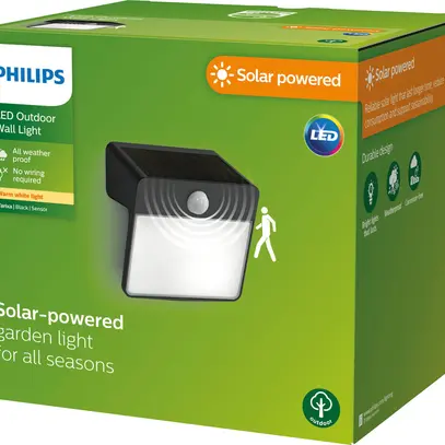 LED-Wandleuchte Philips Yarixa Solar IR SEN 2.2W 250lm 827 IP44 schwarz 