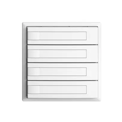 Poussoir ENC KNX 4× EDIZIOdue blanc RGB sans LED avec insert papier 