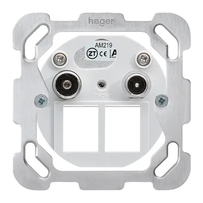 Intérieur pour prise multimédia Hager R/TV montage F 19dB 2GHz 