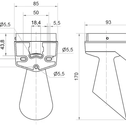 Équerre pour avertisseur WERMA Midi WM, pour colonne de signalisation, gris 