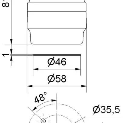 Lampada flash BM 230VAC giallo Ø58mm IP65 