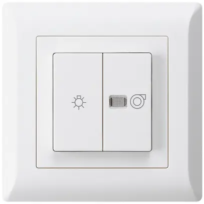Interruttore luminoso INC kallysto.line bianco 1/1L simbolo illumin.+ventil. 