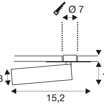 Plafoniera LED INS SLV KARPO 30, 7.5W 450lm 3000K IP20 nero 