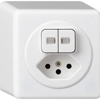 Combinazione luminosa AP basico 2×AR/1L+tipo 13 bianco 2 lenti 