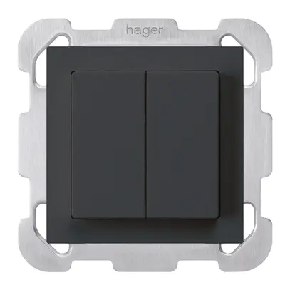 Poussoir ENC kallysto 2×A-R/1P noir avec plaque de fixation 
