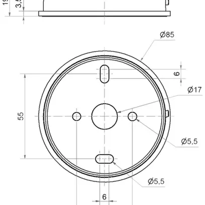 Adaptateur WERMA Midi BM, pour colonne de signalisation, montage au sol, gris 