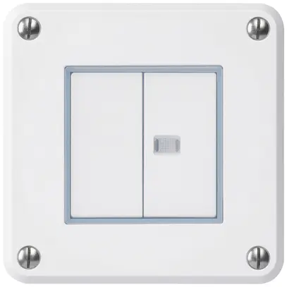 UP-Druckschalter robusto IP55 Schema 3/Drucktaster 1×beleuchtet weiss 