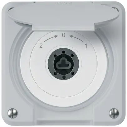 Contact pivotant à clé ENC robusto IP55 gris avec clapet sans cylindre invers. 