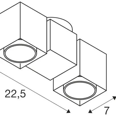 Decken-/Wandleuchte SLV ALTRA DICE DOUBLE CW GU10 2×50W 225×70×100mm schwarz 