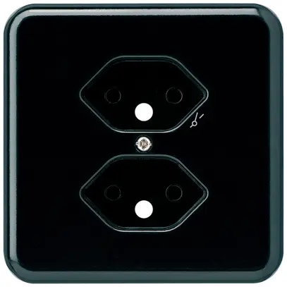 Placca di copertura basico 2×tipo 13/1 nero con protezione bambini 