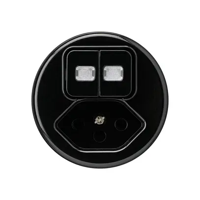 Inserto per combinazione luminosa basico 1/3+3/1L+tipo 13 nero 2 lenti 