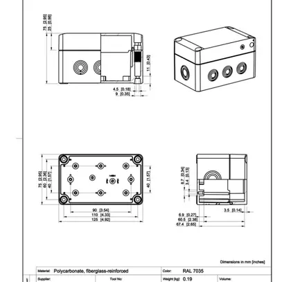 Coffret d'appareil CUBO S 75×125×75mm 