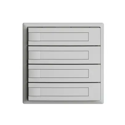 Pulsante INC KNX 4×EDIZIOdue grigio chiaro RGB senza LED con inserto carta 