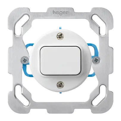Inserto per contatto pulsante INC basico C/1L con placca di fissaggio bianco 