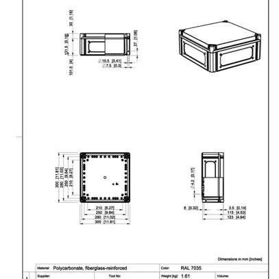 Scatola per apparecchi CUBO C 300×300×130mm 