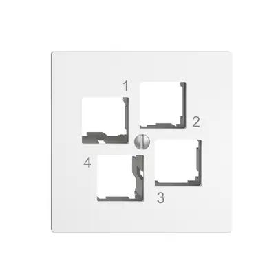 Kit di montaggio EDIZIOdue EASYNET S-One, per 4×RJ45, uscita dritta, bianco 