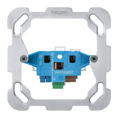 Intérieur prise Hager T13/23 avec bornes à ficher avec plaque de fixation 