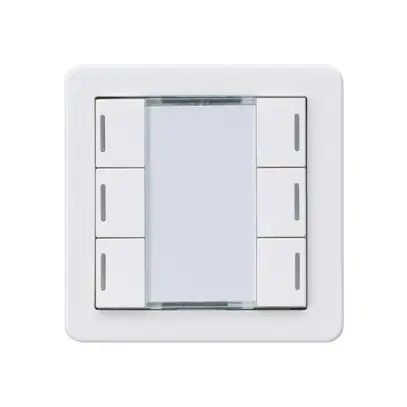 Poussoir Hager basico A KNX sextuple LED blanc 