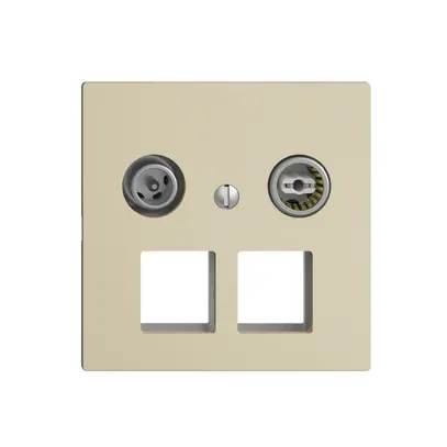 Prise multimédia 11dB Edue F, prise terminale/de passage, p.2×RJ45 Keystone, van 