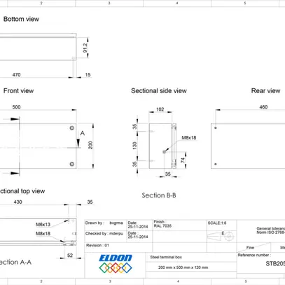 Klemmenkasten SWIB ELDON STB 500×200×120mm IP66 grau 