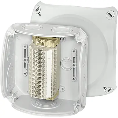 Boîte de dérivation AP Hensel RK 0612 12×6mm², gris 