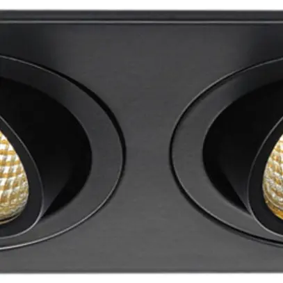 Downlight LED INC SLV NEW TRIA, 2×6W 1200lm 2700K 38° carré IP20 noir mat 