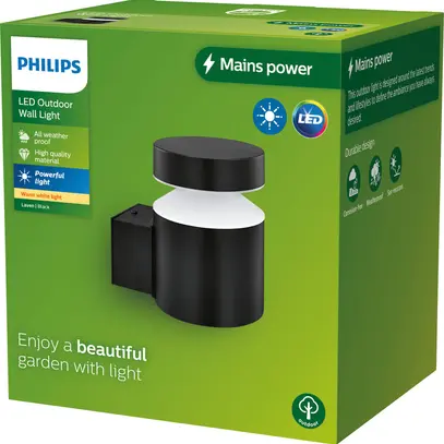 Applique LED Philips Laven UP 6W 720lm 827 IP44 nero 