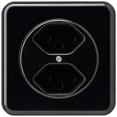 Presa INC basico 2×tipo 23 nero con morsetti innest. 