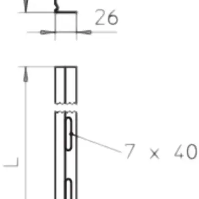 Séparateur Bettermann TSG 85×3000mm zingé à chaud 