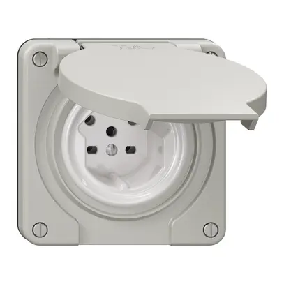 Prise NEVO N.CO, 1×T15, IP21, gris clair 