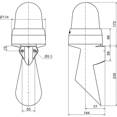 Segnalatore LED WERMA 434 115…230VAC rosso 