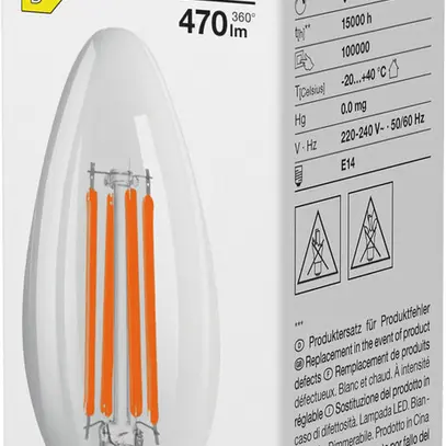 Lampe LED LEDVANCE CLASSIC B E14 3.4W 470lm 827 VAR B10.5 clair Ø35×97mm 
