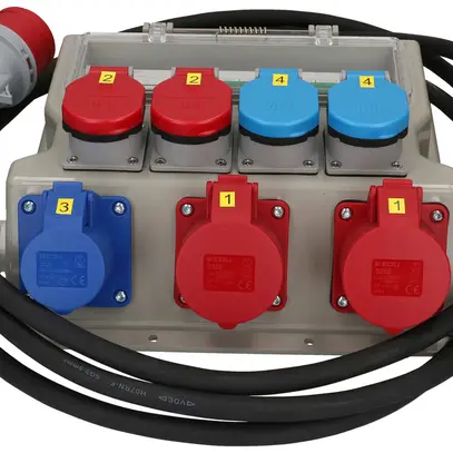Distributore di corrente MH 2×T23 2×T25 1×CEE16A 3L 2×CEE16A 5L 1×FI 4.5m CEE16 