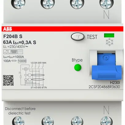 Interrupteur différentiel proM compact 3PN type B, 63A 300mA 4UM sélectif 