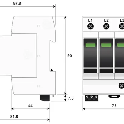Parafulmine  Citel DAC1-13VGS-40-275 tipo 1+2+3, 4-poli 