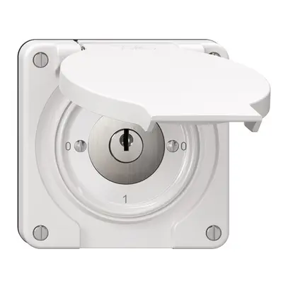 Interrupteur rotatif NEVO N.CO 0/1L avec serrure&2 clés KS 0-1-0-1 blanc 