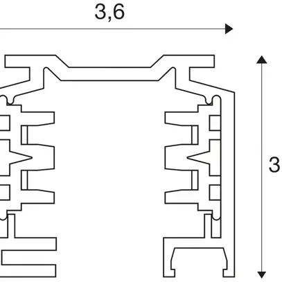 Rail conducteur AP SLV EUTRAC, 3 phases 3m gris argenté 